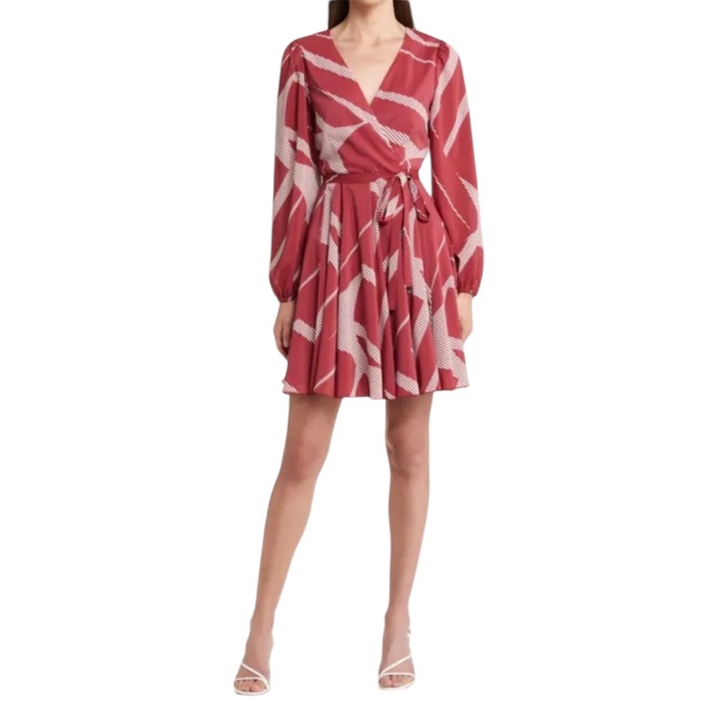 NWT Charles Henry (a REVOLVE brand) Print Tie‎ Waist Long Sleeve Mini Dress